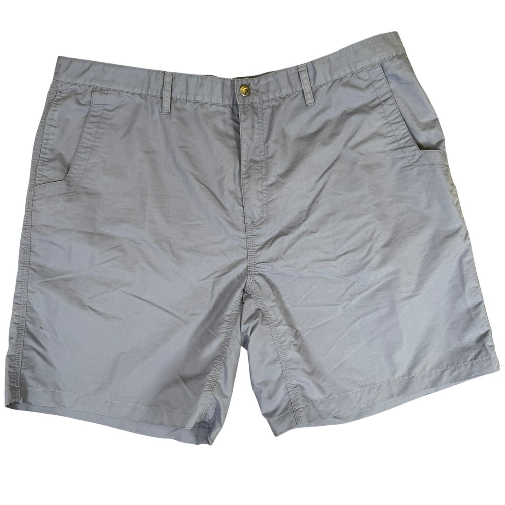 Mountain Khakis Mens Jackson Hole Wyoming Blue Gray Shorts 44x10 Cotton Blend